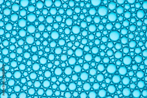 Macro close up of soap bubbles look like scienctific image of cell and cell membrane photo