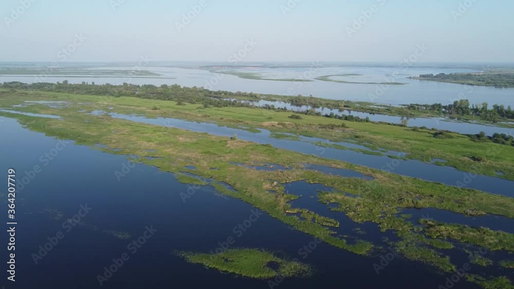 Aerial photography. Top view of the river with spills and islands
Aerial photography. Top view of the river with spills and islands