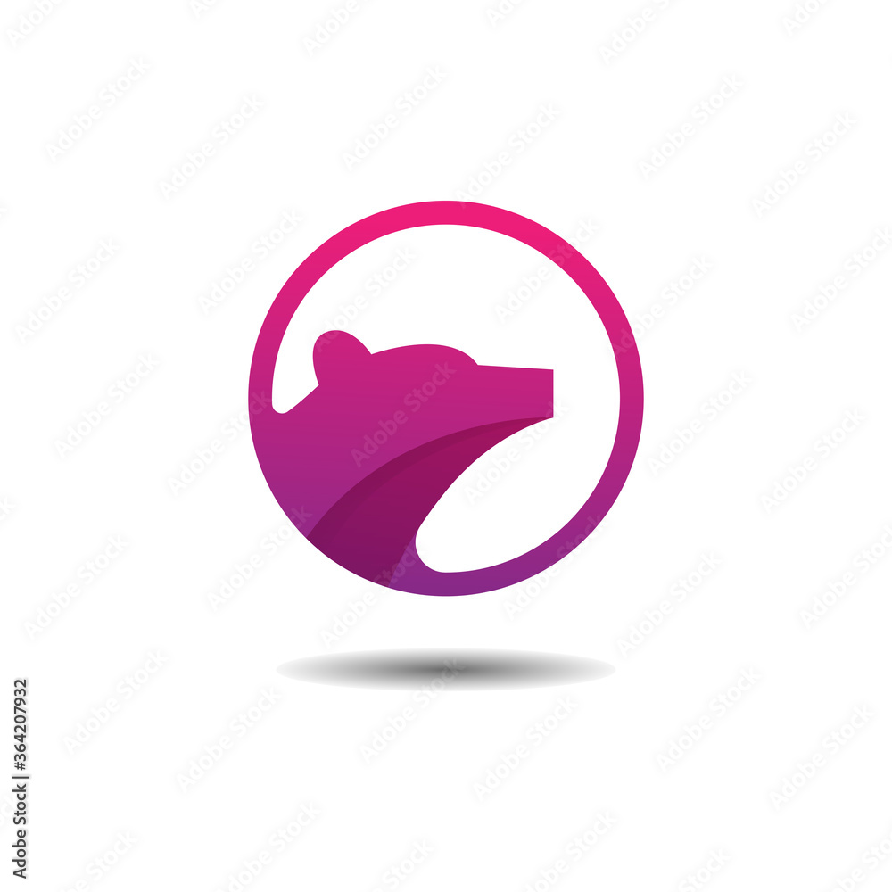 Obraz premium polar bear logo design circle teamplate