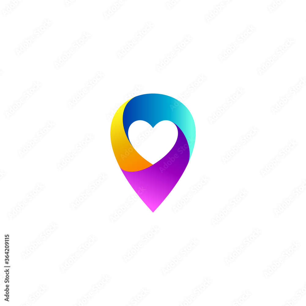 pin and love for dating application logo design pin and love for dating application logo design