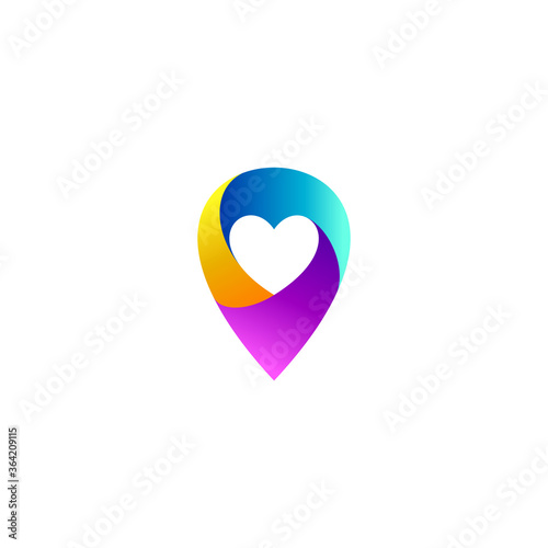 pin and love for dating application logo design