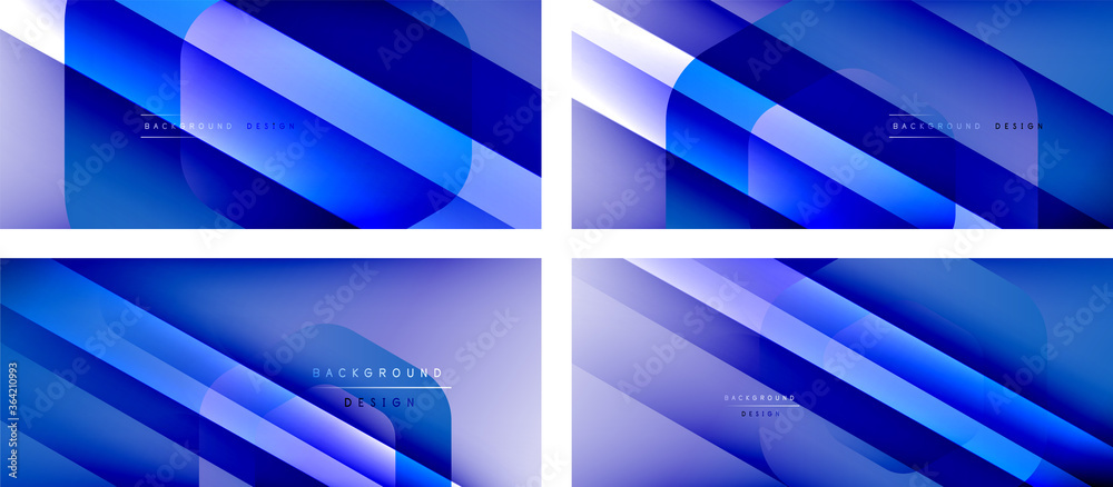Set of hexagon geometric shapes and fluid gradients with 3d shadow and light straight lines, minimal abstract backgrounds Set of hexagon geometric shapes and fluid gradients with 3d shadow and light straight lines, minimal abstract backgrounds