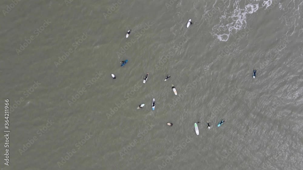 Aerial sea view with surfer Aerial sea view with surfer