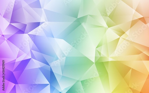 Light Multicolor vector shining triangular backdrop. Creative geometric illustration in Origami style with gradient. Textured pattern for your backgrounds.