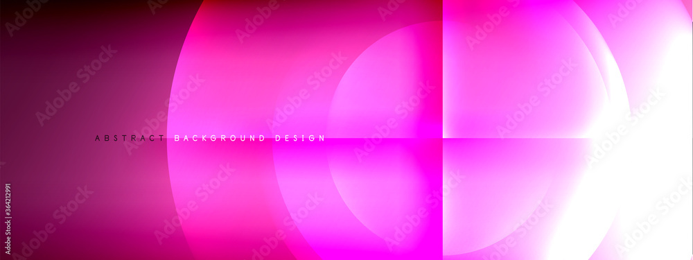 Vector abstract background - circle and cross on fluid gradient with shadows and light effects. Techno or business shiny design templates for text