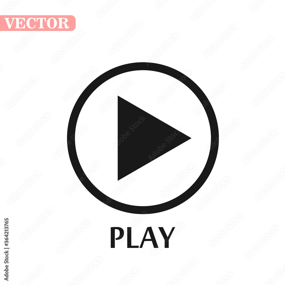 Black and white play icon. Vector illustration. eps10 Black and white play icon. Vector illustration. eps10