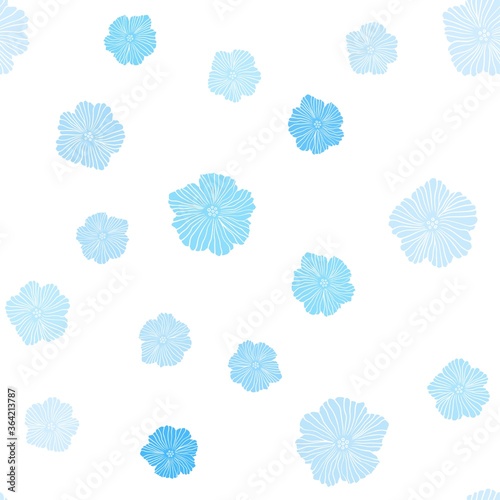 Light BLUE vector seamless natural background with flowers. Creative illustration in blurred style with flowers. Design for wallpaper, fabric makers.