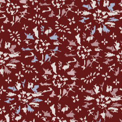 Wandcirkels Bordeaux patronen Abstracte bloemen artistiek patroon  © Yuliya