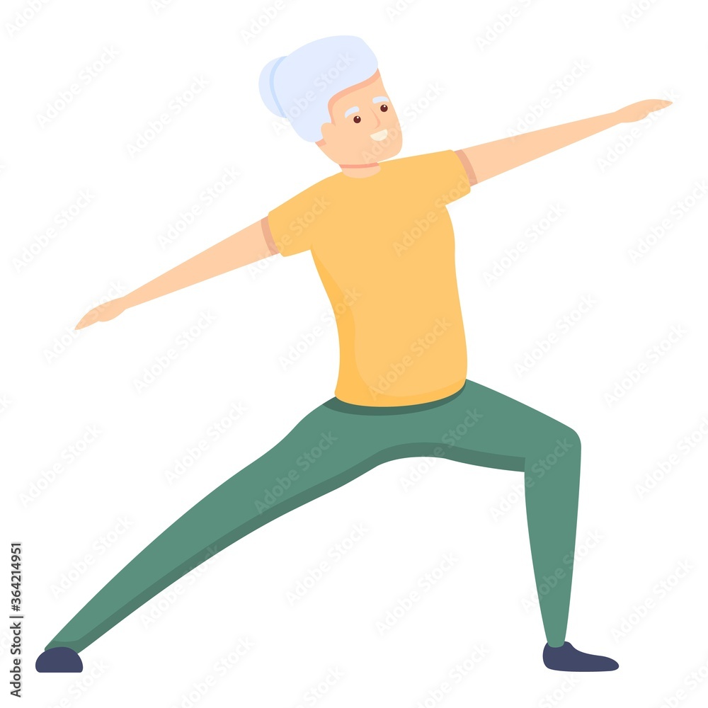 Healthy senior exercise icon. Cartoon of healthy senior exercise vector icon for web design isolated on white background