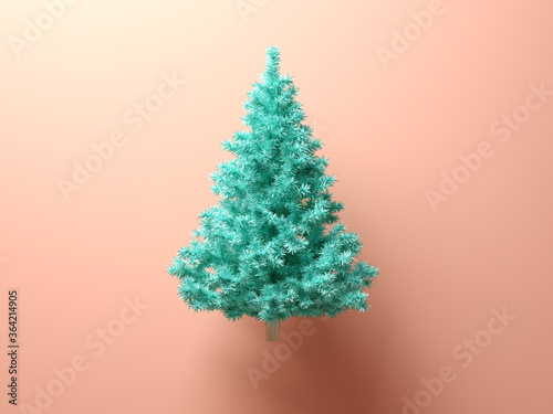 Abstract christmas tree on pink background