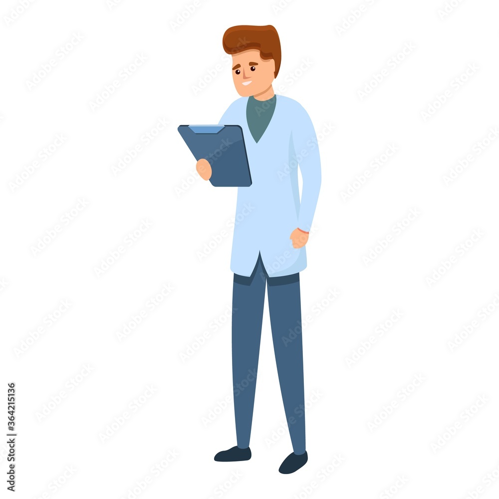 Sport doctor analyze diagnostic icon. Cartoon of sport doctor analyze diagnostic vector icon for web design isolated on white background Sport doctor analyze diagnostic icon. Cartoon of sport doctor analyze diagnostic vector icon for web design isolated on white background