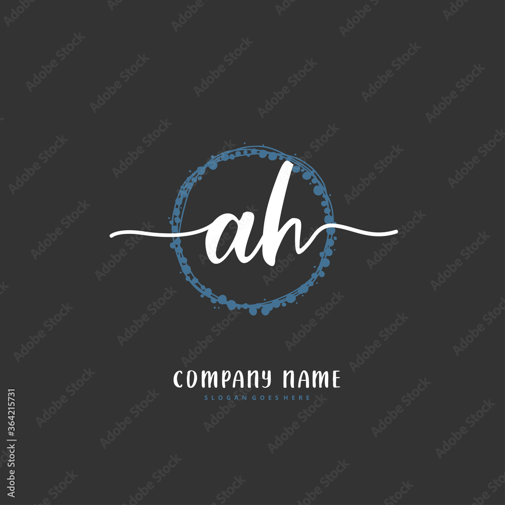 A H AH Initial handwriting and signature logo design with circle. Beautiful design handwritten logo for fashion, team, wedding, luxury logo. A H AH Initial handwriting and signature logo design with circle. Beautiful design handwritten logo for fashion, team, wedding, luxury logo.