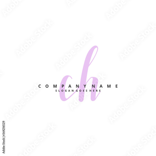 C H CH Initial handwriting and signature logo design with circle. Beautiful design handwritten logo for fashion, team, wedding, luxury logo.