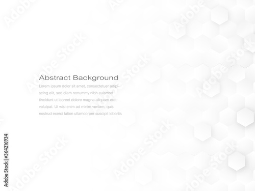 Abstract geometric or isometric tile honeycomb texture white and gray polygon or low poly vector technology concept background.