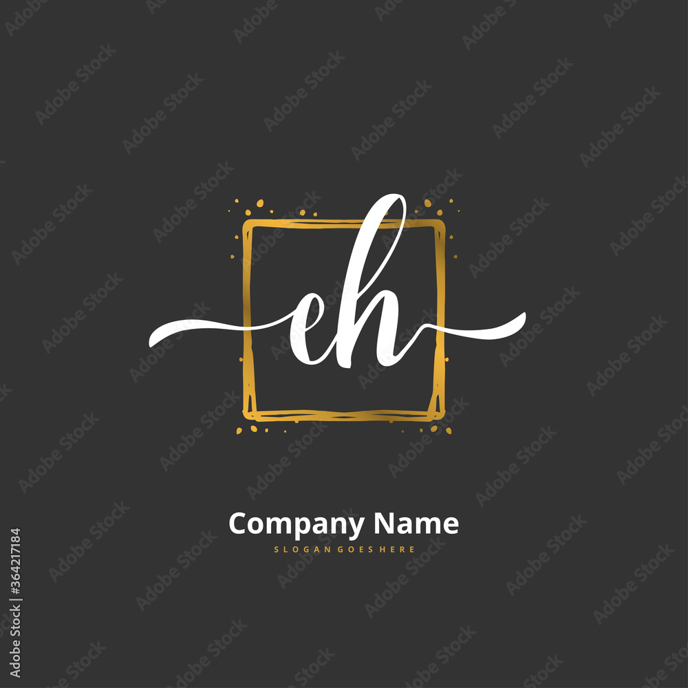 E H EH Initial handwriting and signature logo design with circle. Beautiful design handwritten logo for fashion, team, wedding, luxury logo. E H EH Initial handwriting and signature logo design with circle. Beautiful design handwritten logo for fashion, team, wedding, luxury logo.