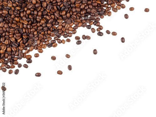 Roasted Thai coffee beans texture background