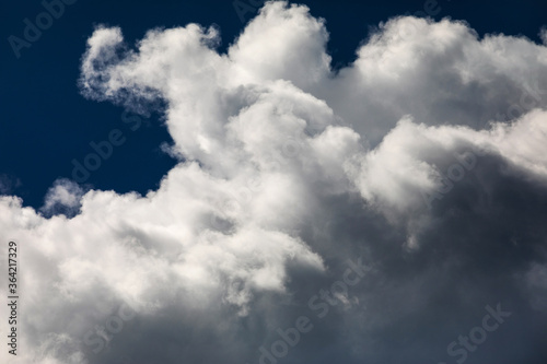 blue sky with clouds and clouds on a summer day