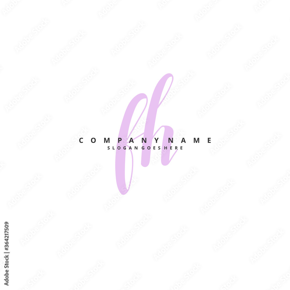 F H FH Initial handwriting and signature logo design with circle. Beautiful design handwritten logo for fashion, team, wedding, luxury logo.