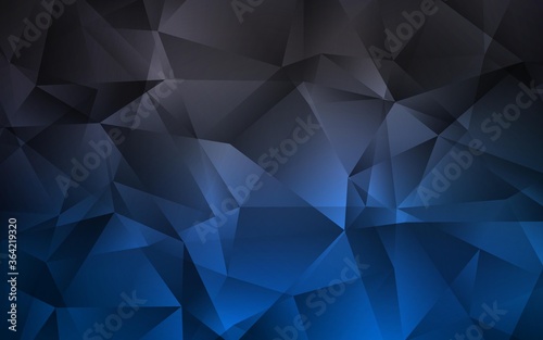 Dark BLUE vector triangle mosaic template. Colorful illustration in abstract style with triangles. A completely new design for your leaflet.