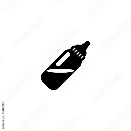 Baby Bottle Flat Vector Icon. Isolated Milk Bottle Illustration