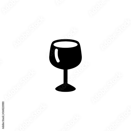 Wine Glass Flat Vector Icon. Isolated Wine Alcohol Drink Illustration