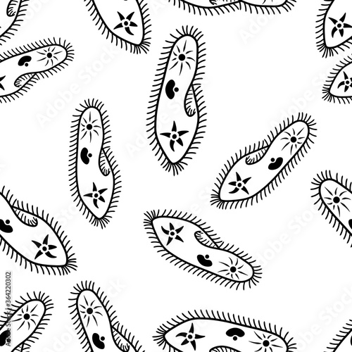 Texture from Paramecium caudatum with bristles and vacuoles.