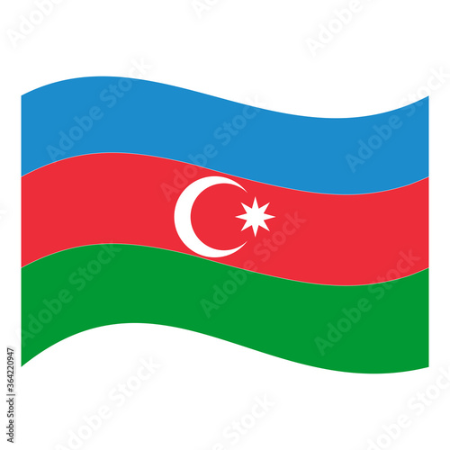 Azerbaijan national flags icon vector symbol of country illustration isolated white background