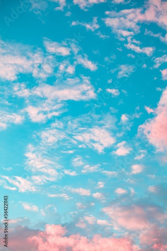 Sunset. blue sky and clouds. 
background