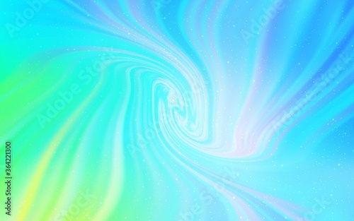 Light Blue, Green vector template with space stars. Shining colored illustration with bright astronomical stars. Best design for your ad, poster, banner.