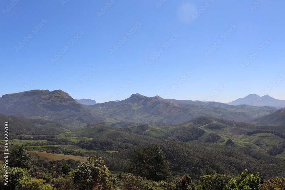 Naklejka premium Landscape of mountains standing tall