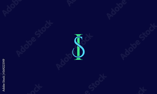 Alphabet letter icon logo SI or IS