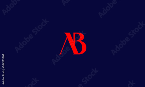 Alphabet letter icon logo AB or BA