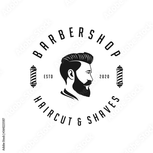 Barbershop logo design. Vintage Barbershop logo template