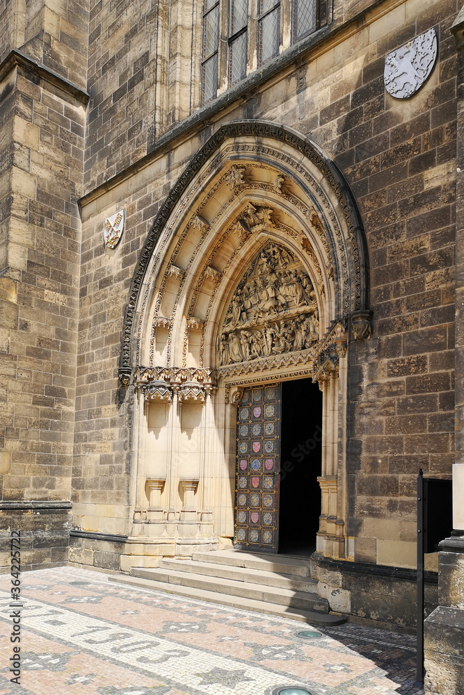 Entrance to the Minor Basilica. Historic Church Doors.