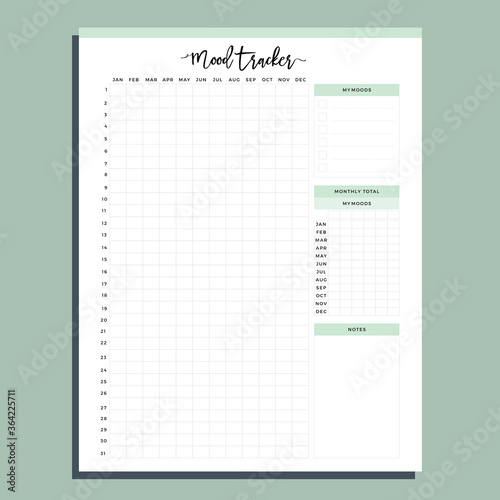 Mood tracker planner
