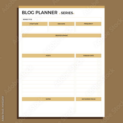 Blog planner, content series