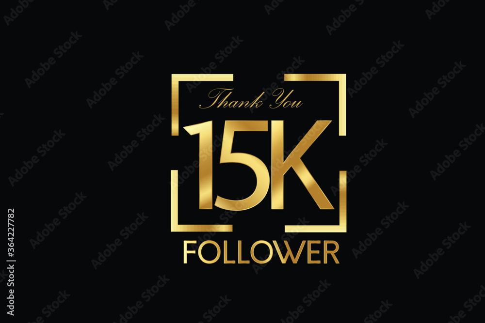 15K, 15.000 Follower Thank you Luxury Black Gold Cubicle style for internet, website, social media - Vector 15K, 15.000 Follower Thank you Luxury Black Gold Cubicle style for internet, website, social media - Vector