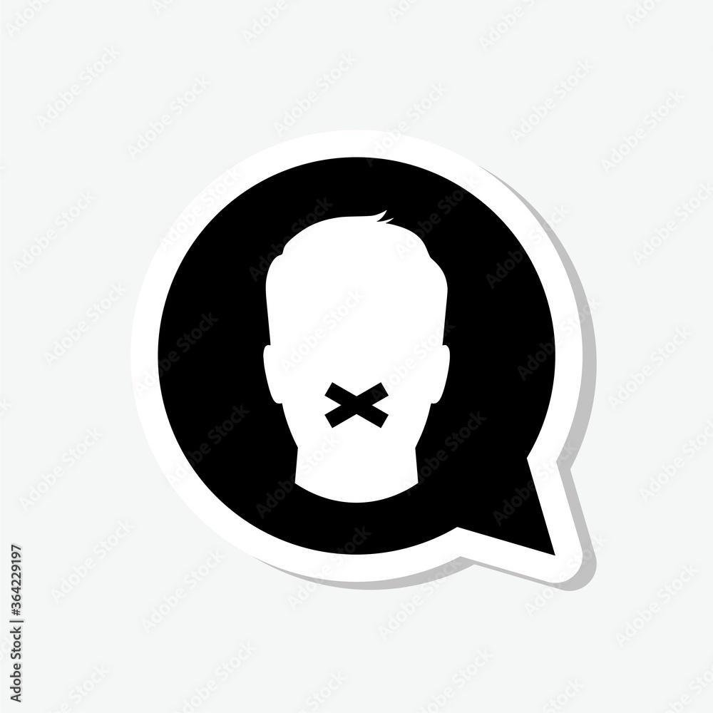 No talking sticker icon isolated on gray background No talking sticker icon isolated on gray background