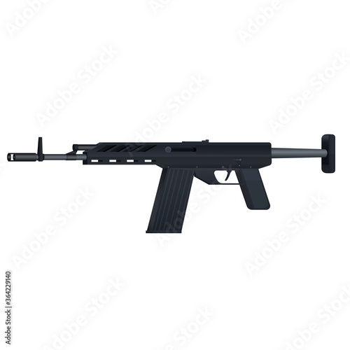 Automatic weapon. Weapon gun, vector illustration