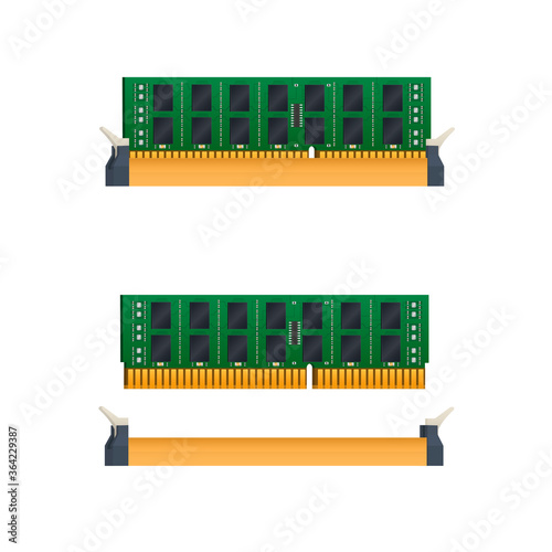 RAM memory. Computer memory, vector illustration