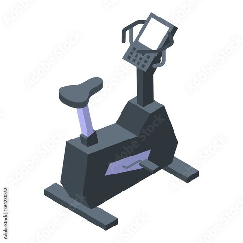 Exercise bike device icon. Isometric of exercise bike device vector icon for web design isolated on white background