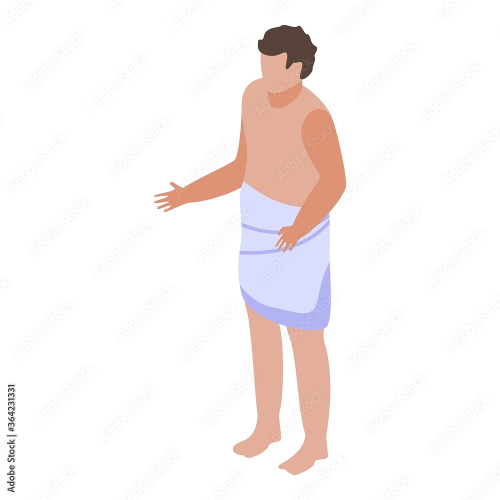 Fototapeta premium Boy sauna towel icon. Isometric of boy sauna towel vector icon for web design isolated on white background