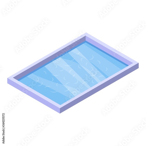 Sauna pool icon. Isometric of sauna pool vector icon for web design isolated on white background