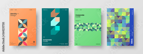 Wallpaper Mural Company identity brochure template collection. Business presentation vector A4 vertical orientation front page mock up set. Corporate report cover abstract geometric illustration design layout bundle. Torontodigital.ca