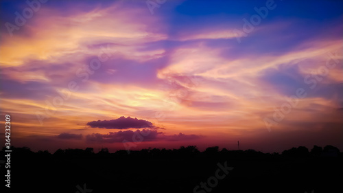 Twilight sky background with Colorful sky in twilight background..