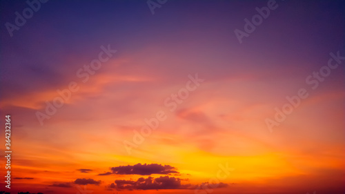 blue sky and silky cloud golden hour time at morning or evening nature background.. © DEEP