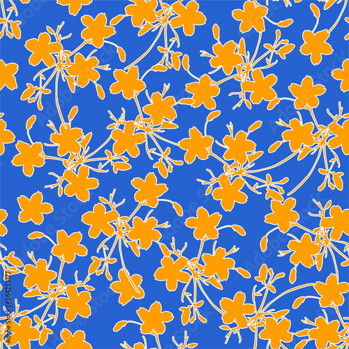 Colourful modern silhouette yellow meadow flowers seamless pattern in vector EPS10, pop art style design for fashion , fabric,web, wallpaper ,wrapping and all prints