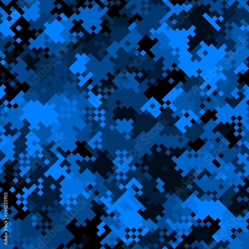 Military camouflage seamless pattern. Urban digital pixel style.