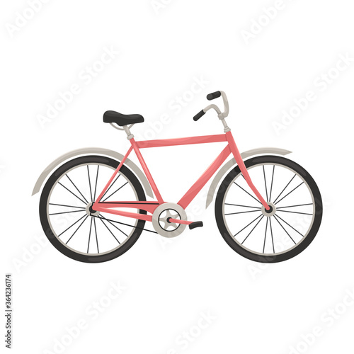 Flat vector bike in retro style. Means of transportation.