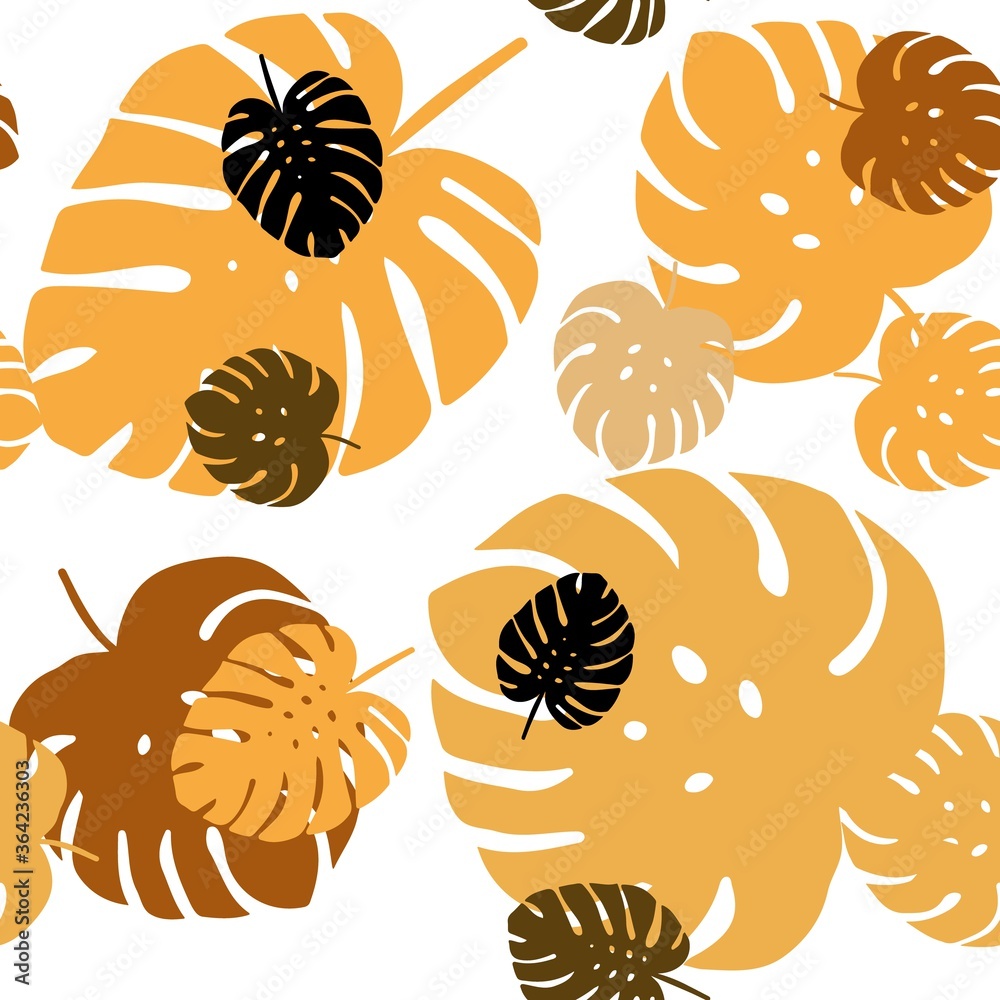 Light Orange vector seamless elegant wallpaper with leaves. Colorful illustration in doodle style with leaves. Pattern for trendy fabric, wallpapers. Light Orange vector seamless elegant wallpaper with leaves. Colorful illustration in doodle style with leaves. Pattern for trendy fabric, wallpapers.